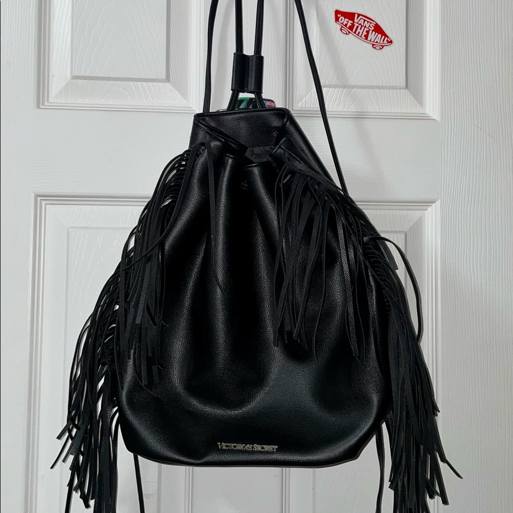 Victoria’s Secret drawstring faux leather backpack